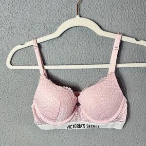 Victoria’s Secret Bra Womens 32B Pink Perfect Shape Push Up Underwire‎ Bra